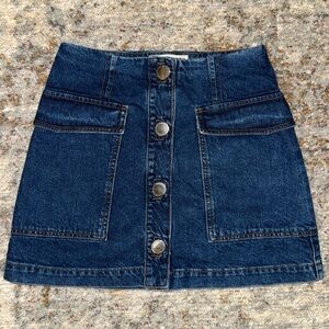 Topshop Moto Dark Blue Denim Skirt